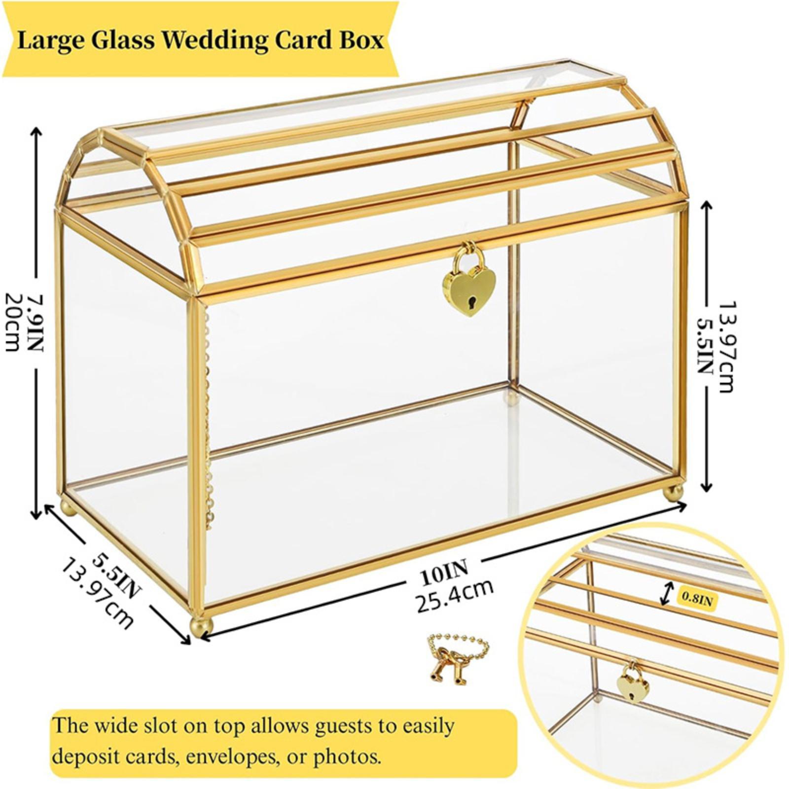 Wedding Card Box - กล่องเก็บการ์ดแต่งงานแบบแก้วสำหรับงานปาร์ตี้วันเกิดงานรับปริญญา