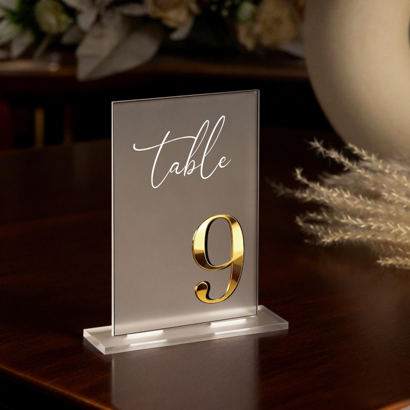 ป้ายเลขโต๊ะอะคริลิค ป้ายเลขโต๊ - Table Number Gold บทวิจารณ์และราคา